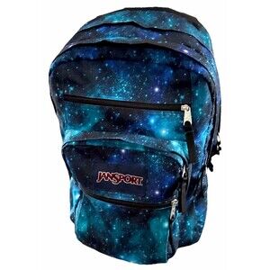 JanSport Big Student Backpack Spaceboy Galaxy Celestial Print Black Blue Stars